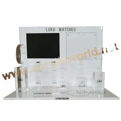 China Eco-friendly Frosted Acrylic Watch Stand Acrylic Watch Display Showcase Stand for sale