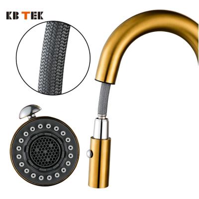 China Faucets KB TEK Designer Commercial Chrome Single Hole Water Kitchen Faucet New Metered Wall Mount With Pull Out Sprayer for sale