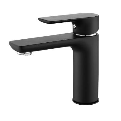 China KB TEK Black Metered Design Popular Design Small Faucets Hot And Cold Wash Basin Faucet Chrome Plating Single Lever Bath Faucets For Bathroom for sale