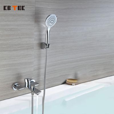 China Without Sliding Bar KB TEK Durable Using Zinc Handle Multifunction Wall Mounted Hot And Cold Water Shower Faucets Mixer Set for sale