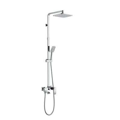 China With Sliding Bar KB TEK Grifo Duchas New Design Flexible Bathroom Chrome Mixer Shower Faucet Set Brass Polished Rain for sale