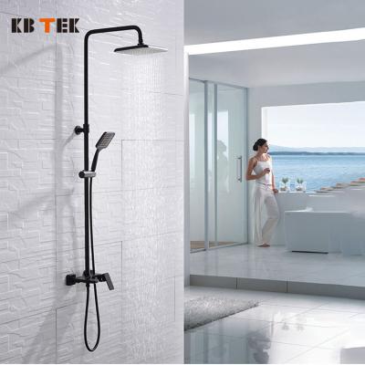 China With Sliding Bar KB TEK Top Sales Good Design Modern Showers Bathroom Faucet Set New Brass Mixer Tap Rainfall for sale