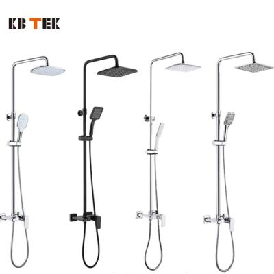 China Without Slide Bar KB TEK China Factory Style Simple Professional Design Durable Cold Hot Water Shower Head Faucet Set For Bathroom for sale