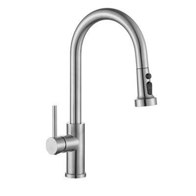 China Kitchen Faucets KB TEK Hot And Cold Water Flexible Kitchen Sink Faucets 304 Stainless Steel With Pull Out Spout Sink Faucet for sale