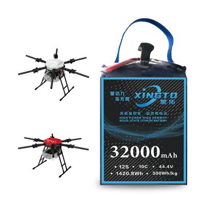 China Toys Wholesale Rechargeable Solid State Lithium Polymer 44.4V 32000mAh Batteries For Rc Helicopter Drone for sale