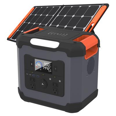 China Wireless Charging 1000w 1200W 1500W Solar lifepo4 Battery 220V 110V solar Generator power bank Wireless  Portable Power Station for sale