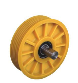 China Customized Guide Pulley Sheave Elevator Pulley For Traction Elevator System Nylon for sale