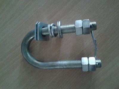 China U Type Elevator Bolts / Lift Components With Nuts , Elevator Repair Parts for sale