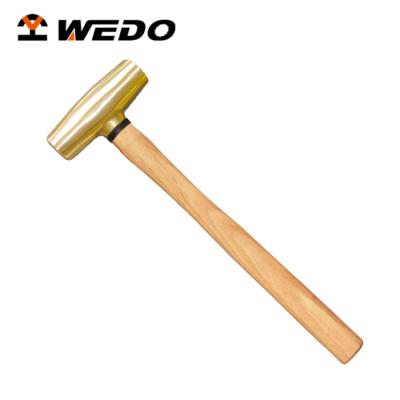 China High Quality PROFESSIONAL DIY TOOLS MANUFACTURER GS/FM/ISO9001/BAM Brass Machinist Hammer Brass Hammer with Wooden Handle Mallet for sale