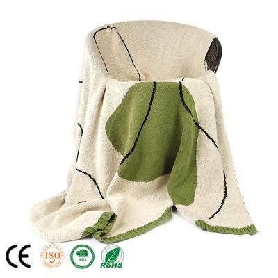 China Textured Knitted Custom 100% Cotton Throw Blanket Anti-Static for sale