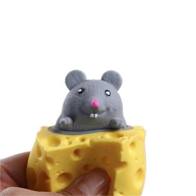 China Children's Toys Stress Mouse Sensory Tricky Cup Cheese Reliever Worry Squeeze Squishy Squishy Toys for sale