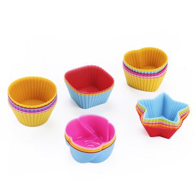 China Reusable BPA Free Silicone 6/10g Stocked Baking Cups Molds Cupcake Liners Cupcake Muffin Cups For Food for sale