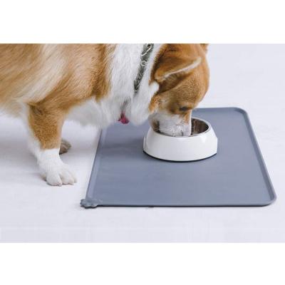 China Viable Waterproof Anti-Slip Non-Stick Cat Bowl Mat Silicone Pet Food Pad Dog Food Mat for sale