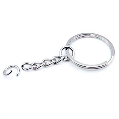 China Acrylic Custom Split Ring With Chain 1 Thumb And Jump Rings Split Ring With Chain Silver Color Metalkey Chains Metals For Home Car Keys for sale