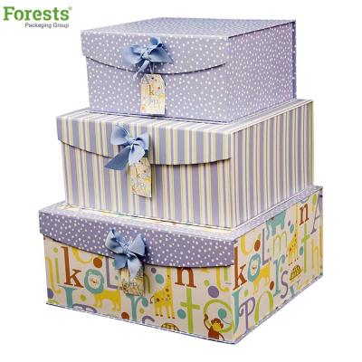 China Recyclable FPG Custom 3 PC Nested Storage Boxes Flip Top Storage Boxes Flip Top Box Set Quirky for sale