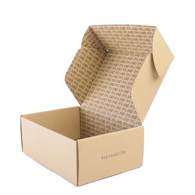 China Hot Sale Recyclable Tending Custom Logo Cardboard Kraft Gift Apparel Packaging Box for sale