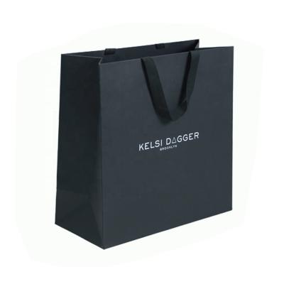 China Recyclable Plain Black Custom Logo Printed For White Paper Bag Watch for sale