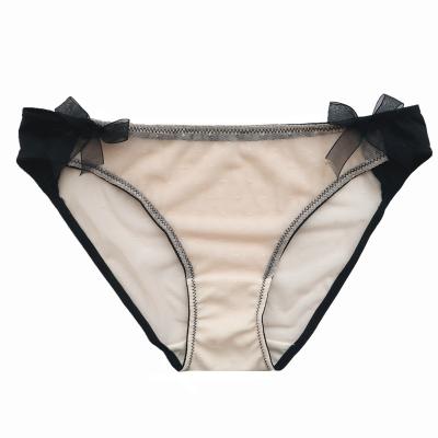 China Breathable Seamless Low-Waist Hollow Out Transparent Mesh Underwear Sexy Panties for sale