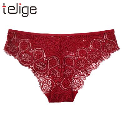 China 2022 new women's breathable lace panties splicing print sexy buttocks triangle classy large size panties for sale