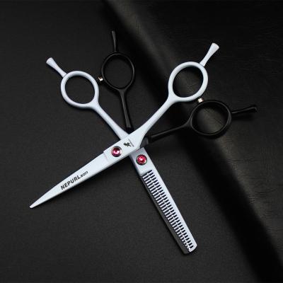 China NEPURLson 5.5 inch Thinning Scissors A-Word Black White Hair Scissors / Professional Hair Scissors / Barber Hair Scissors for sale