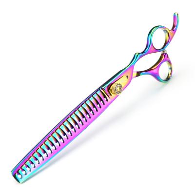 China Sustainable 8.0 Inch Professional Pet Hair Scissors Flat Tooth And Various Colors for sale