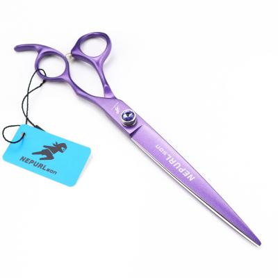 China Cutting Scissors NEPURLson 7.5 Inch Painting Pet Hair Purple Baking Scissors/Professional Barber Pet Hair Scissors for sale