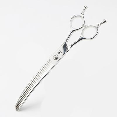 China NEPURLson 7.5 Inch Long Lasting Silver Double Tail Curved Scissors / Barber Hair Scissors for sale