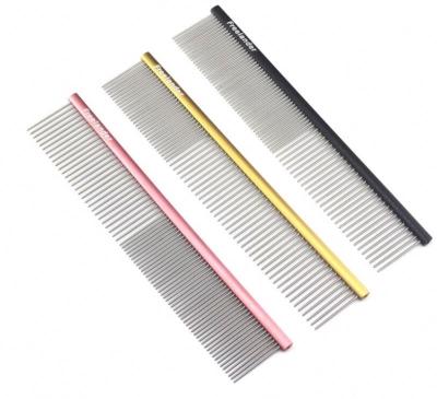 China Stainless Steel Viable Silver Pet Comb Lightweight Pet Comb For Dog And Cat Color Comb for sale