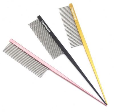 China Viable Color Aviation Pet Comb Tip-Tail Comb Aluminum Pet Comb Steel 3 Colors Available for sale