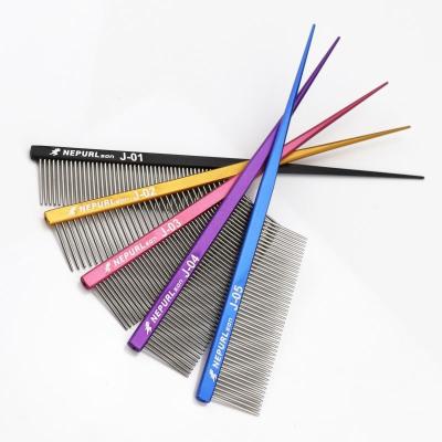 China Viable Pet Grooming Unique Crest Stylist Aviation Aluminum Ultralight High End Comb Styling Large Dog Comb Per Piece for sale