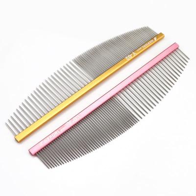 China Viable Pet Grooming Unique Crest Stylist Aviation Aluminum Ultralight High End Comb Styling Large Dog Comb Per Piece for sale