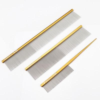 China Sustainable Pet Grooming Comb Sets Stylist Aviation Aluminum Ultralight High End Comb Styling Large Dog Comb for sale