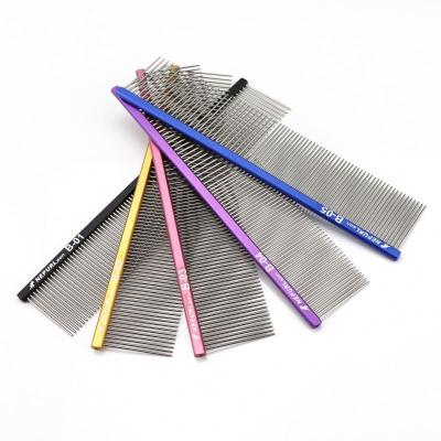 China Viable Stylist Aviation Unique Crest Aluminum Ultralight M Size Pet Grooming Comb High End Styling Large Dog Comb Per Piece for sale