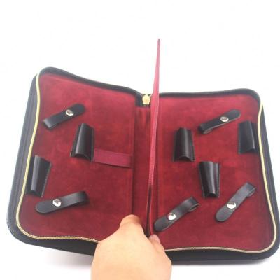 China Scissors bag 6.0 inch 7.0 inch - high - end zhen leather hairpet clip storage bag 5 packs without LOGO for sale