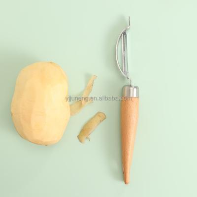 China Kitchen Tools Sustainable Vegetable Fruit Peeler Peeler Stainless Steel Peeler With Wooden Handle for sale