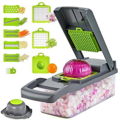 China 10 in-1 Viable Veggie Chopper Vegetable Slicer, Onion Meat Grinder, Cutter, Dicer, Egg Slicer with Container for sale