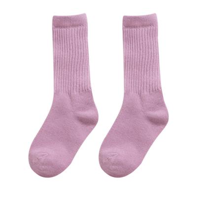 China New Fashion Soft Warm Organic Merino Wool Mid-Calf Newborn Baby Cute Newborn Socks Antibacterial Winter Eco-friendly Custom Made Wholesale for sale