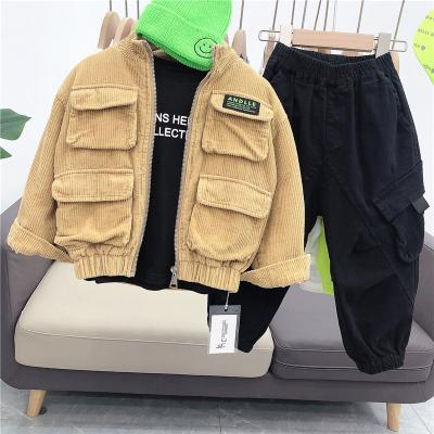 China Popular Children's Corduroy Jacket Windproof With 2 Colors In Stock Ready To Ship for sale