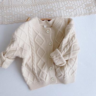 China Girls children's western style knitted cardigan 2021 spring solid color diamond cardigan sweater for sale