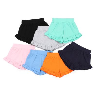 China Kids Summer Hot Sale New Style Children's Cotton Shorts , Pleated Edge Lace Short Girls for sale