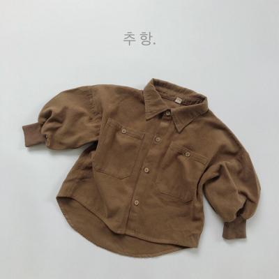 China Children's clothing children's shirt jacket autumn and winter boys and girls large woven velvet foam sleeve shirt for sale