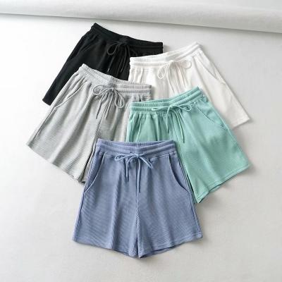 China New 100% Cotton Waffle Kids Cotton Loose Color High Waist Straight 100% Shorts For Kids Welcome To Customize for sale