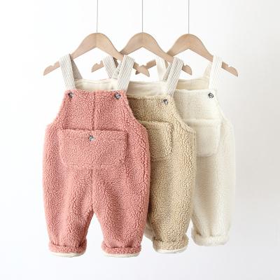 China 2021 Children's nc baby boys and girls lambskin velor loose thick warm jumpsuits ON sale for winter for sale