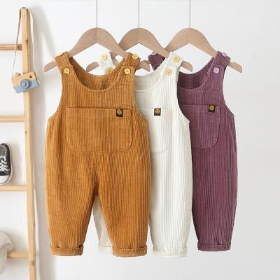 China Autumn set children's clothing children's unisex jumpsuits 0-3 years old baby corduroy jumpsuits all-match children's pants for sale