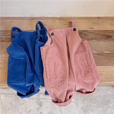 China Adjustable Kids Corduroy Kids Overall One Piece Corduroy Baby Jeans For Customized for sale