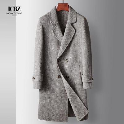 China Men's Winter Wool Coat Leisure Long Sections Pure Color Overcoat with GARMENT DYED Design for sale