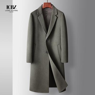 China Wool Jacket Coat for Men Single Breasted Business Turn Down Collar Long Sleeve Regular for sale