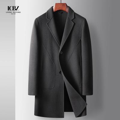 China Men's Long Woolen Trench Overcoat Winter Coat Wool Men Coat With Button Customized Logo for sale