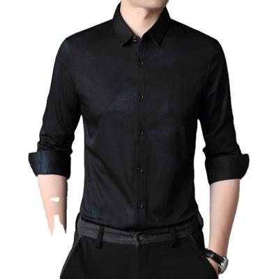 China Custom Plus Size Viscose/Polyester/Spandex Long Sleeve Dress Shirt for Men's Shirts for sale