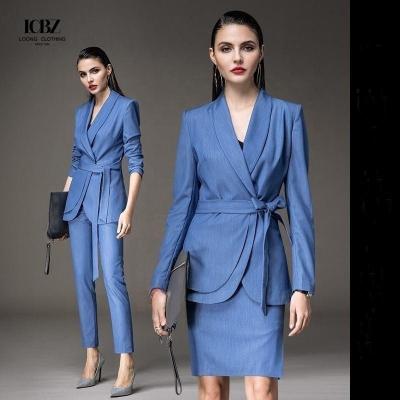 China Classic Womens Suits Set for Women Lady Business Suits NO Hooded Button Decoration for sale